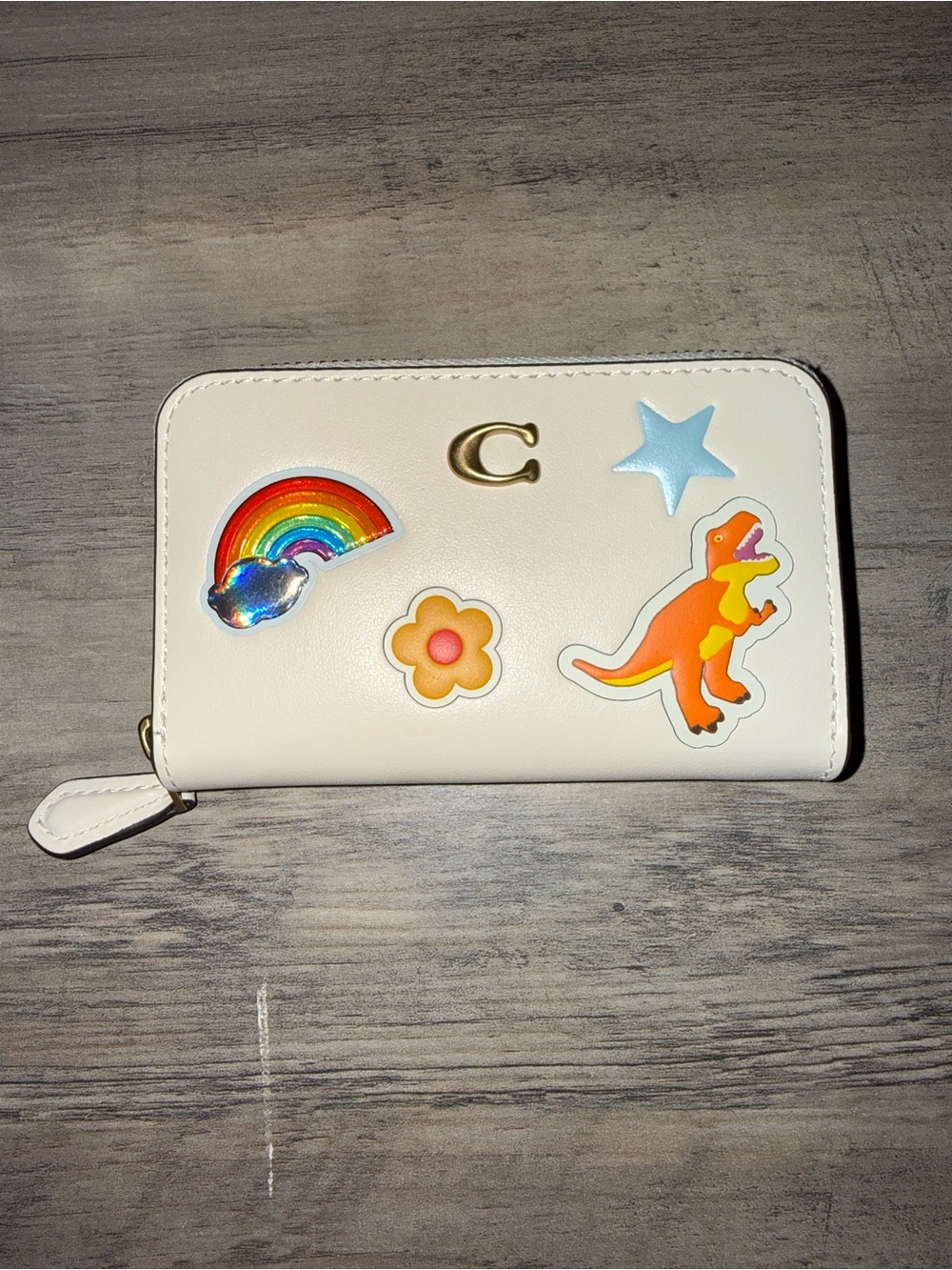 Coach Sticker Print Zip Around Card Holder
